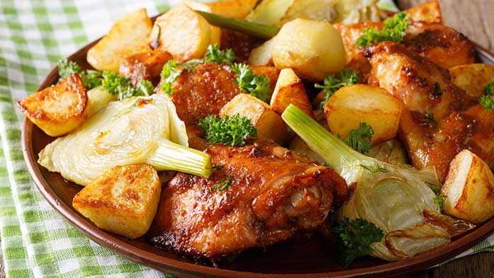 Marokkanisches Hähnchen mit Fenchel und Kartoffeln