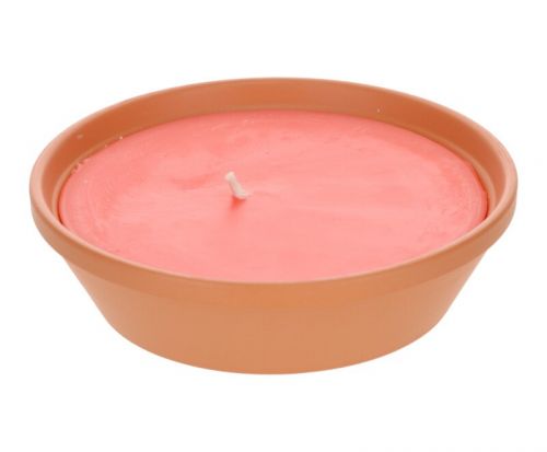 Tonschale mit Citronella-Kerze | Rot |  Ø 20 cm x H 5 cm