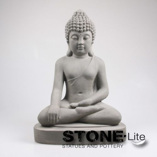 Sitzende Buddha Groß | Grau | 25x60 cm