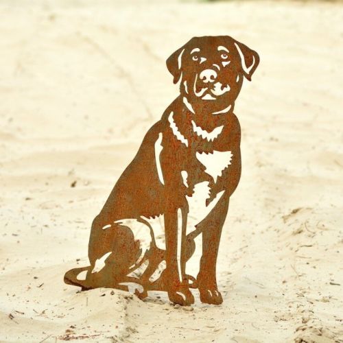 Labrador aus Cortenstahl | Lebensgroße Gartenstatue