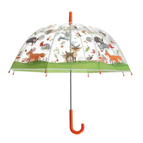 Esschert Design | Kinderregenschirm Transparent | Waldtiere|  Ø70 cm