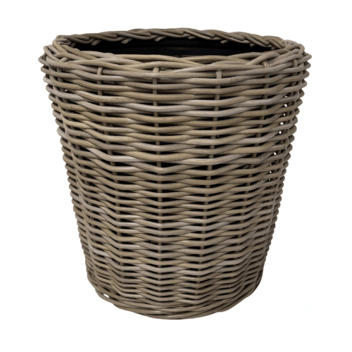 Drypot Rattan Grau Ø 37 | Höhe 44 cm,breiteste Stelle 44 cm