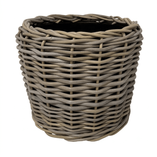 Drypot Rattan Grau Ø 25 | Höhe 30 cm,breiteste Stelle 34 cm