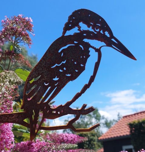 Eisvogel aus Cortenstahl | Gartendekoration
