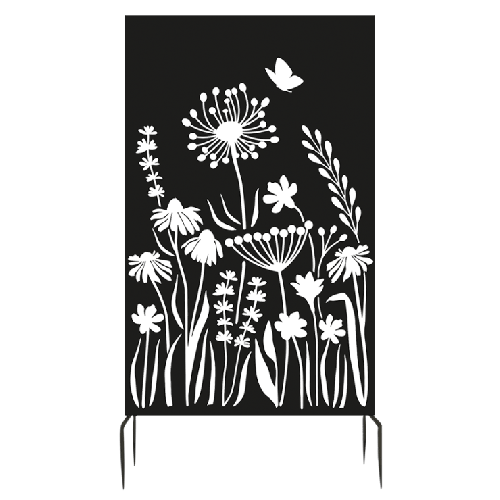 Esschert Design | Privatschirm mit Blumendesign | Eisen | 186x100cm