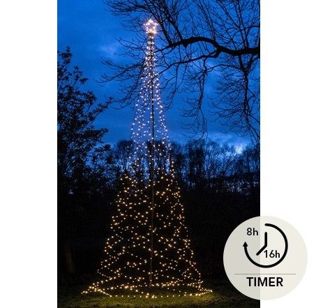 Weihnachtsbaum für Draußen mit Stern | 500 cm | 836 LEDs | Warmweiß | Inkl. Mast