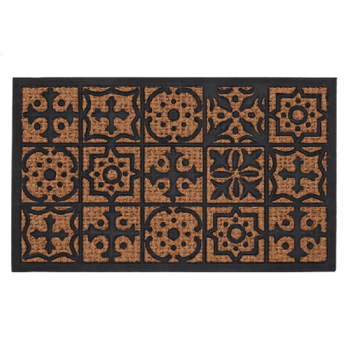 Esschert Design | Fußmatte Gummi/Kokos Mosaik L | 75x45x1 cm