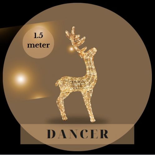 Rentier Dancer Weihnachtsfigur | Warmweiß | 150 cm