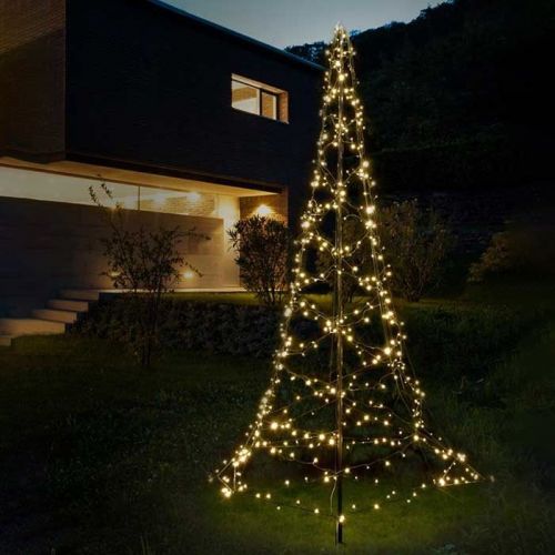 Weihnachtsbaum für Draußen | 3 m | 480 LEDs | Warmweiß, funkelnd und bunt in 1