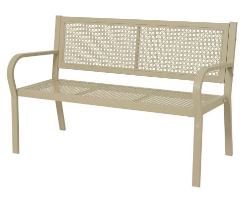 Outdoor Living | Gartenbank Aalborg Stahl | Weiß | L 124 x B 55 x H 79 cm
