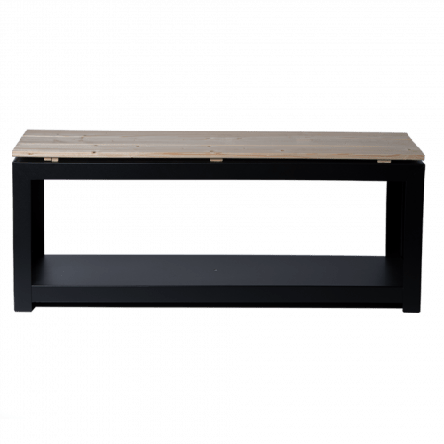 Esschert Design | Bank mit Holzlager | Rechteckig | 118x30x48 cm