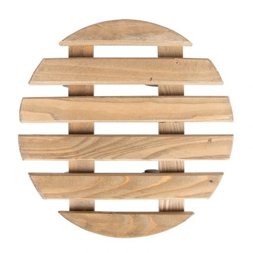 Esschert Design | Pflanzenroller Rund | Holz | Braun | Ø29 x H 8 cm