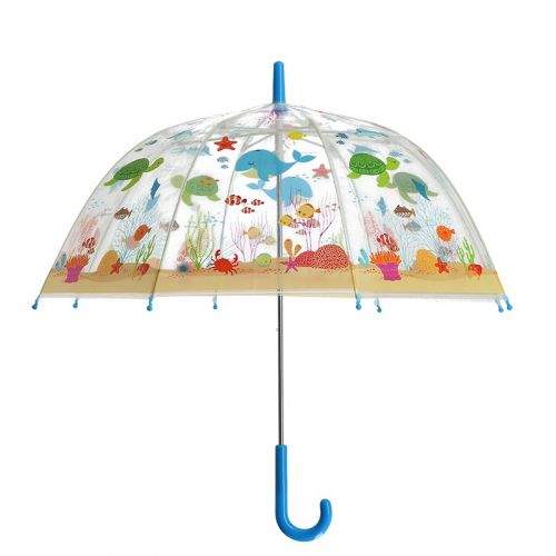 Esschert Design | Kinderregenschirm | Transparent | Meerestiere| Ø70 cm