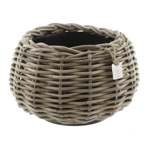 Drypot Tina Rattan Grau Ø 19 | Höhe 19 cm,breiteste Stelle 28 cm