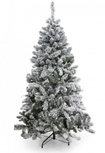Künstlicher Weihnachtsbaum Schnee mit LED-Lichterkette | Memphis Flocke | 240 cm