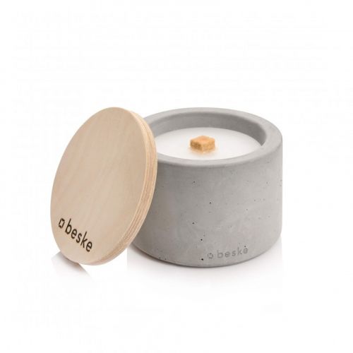 Beske-Manufaktur Betonfeuer® ‘Solo’ - Ø 14x10 cm, Outdoor-Kerze mit Dauerdocht