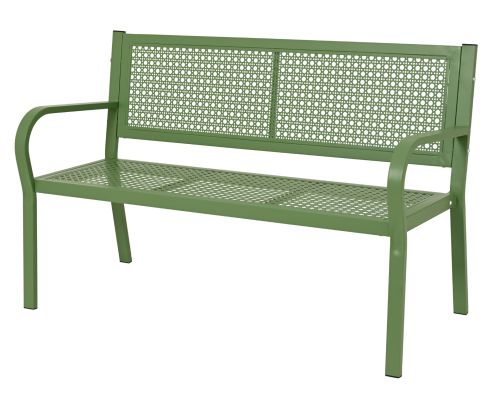 Outdoor Living | Gartenbank Aalborg Stahl | Grün | L 124 x B 55 x H 79 cm