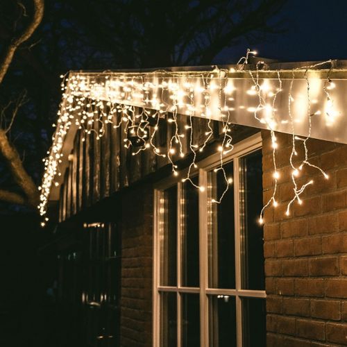 Outdoor Weihnachtsbeleuchtung mit transparentem Eiseffekt | 180 LEDs | Warmweiß