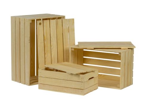 Lattenkiste & Deckel Set - Natur