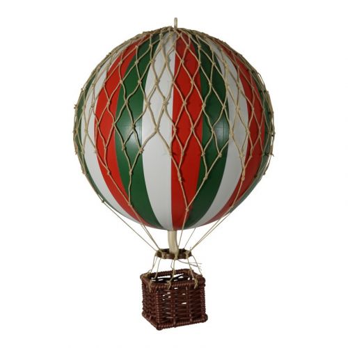 Modell Heißluftballon | Rot-grün-weiß gestreift | Travels Light - Ø 18 cm