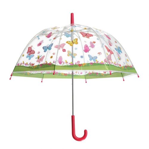 Esschert Design | Kinderregenschirm Transparent | Schmetterlinge | Ø70 cm