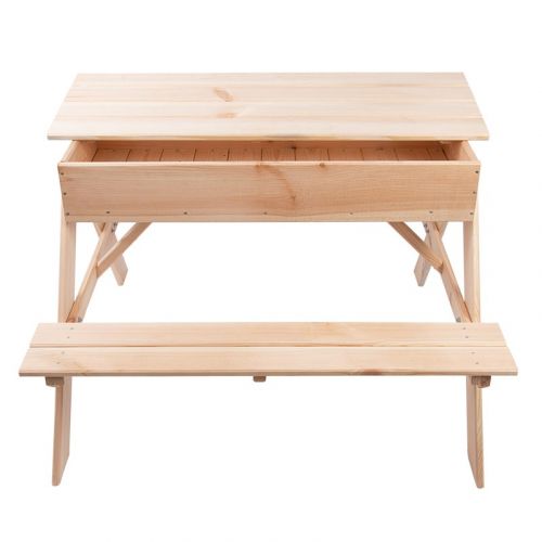 Esschert Design | Picknicktisch mit Sandkasten | Holz | 93x88x60 cm