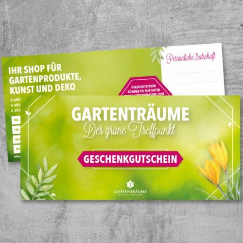 Gartenträume Geschenkgutschein für verschiedene Gelegenheiten