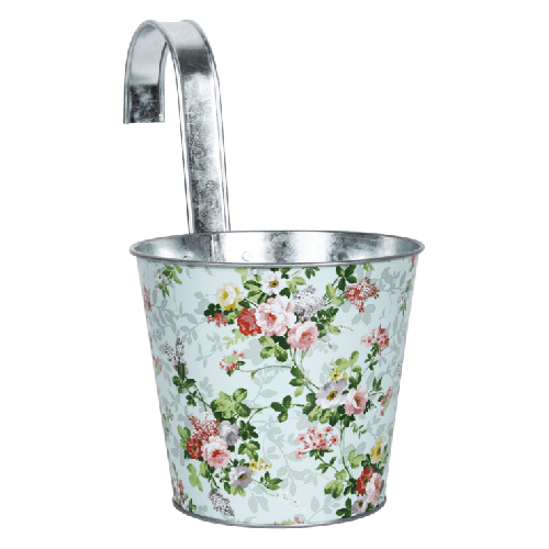 Esschert Design | Blumentopf Rosendruck mit Haken | Stahl | Ø16 x H26