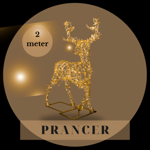 Rentier Prancer Weihnachtsfigur | Gold | 200 cm
