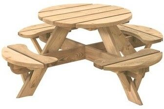 Runder Picknicktisch für Kinder aus imprägniertem Kiefernholz | Durchmesser 63 cm