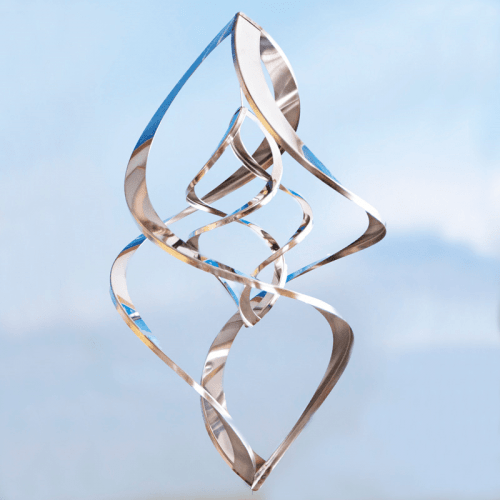 Medium Mirror | Windspiel Girland Doppler | Edelstahl | 55x33 cm
