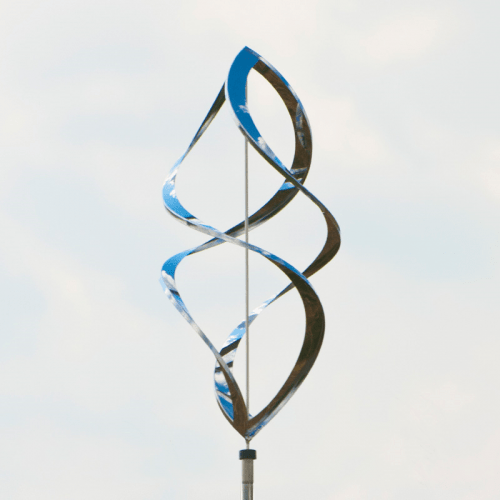 Medium Mirror | Windspiel Girland mit Bodenstab | Edelstahl | 60x25 cm