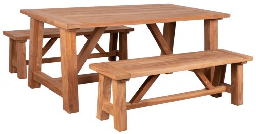 Woodie Set Biergarten | 2 Banke, 1 Tisch