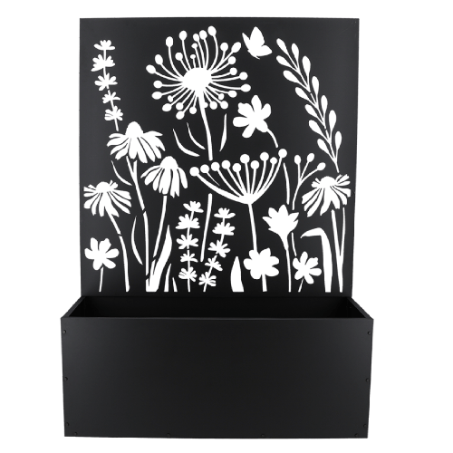 Esschert Design | Blumenkasten Rankgitter mit Blumendesign | Eisen | 140x100cm