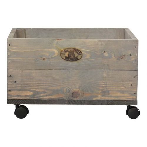 Esschert Design | Pflanzkasten auf Rollen | Holz | S | 39x36x25 cm