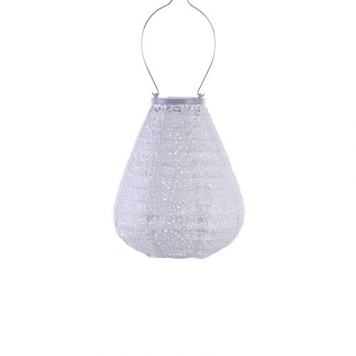LUMIZ Solar-Lampion Tulpe | Paisley | Silber | D 20 H 22,5 cm