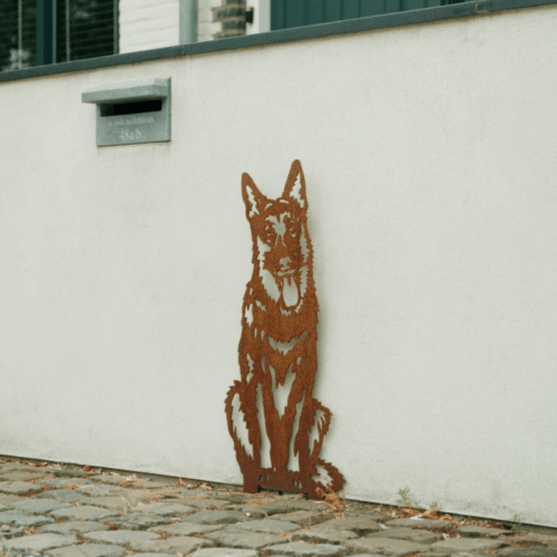 Silhouette Deutsche Schäferhund | Cortenstah l Gartenstatue