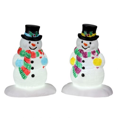 LEMAX Holly Hat Snowman | Set Of 2
