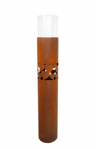 Badeko | Säule Herzli inkl. Glaseinsatz | Cortenstahl | D 20 H 100 cm