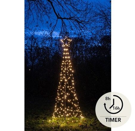 Weihnachtsbaum für Draußen mit Stern | 200 m | 236 LEDs | Warmweiß | Inkl. Mast