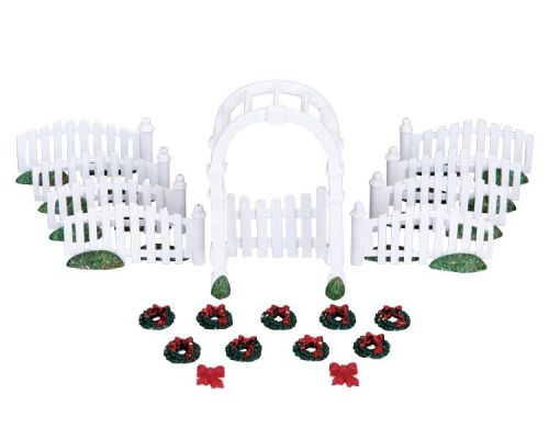 LEMAX Plastic Arbor & Picket Fences | Set Of 20