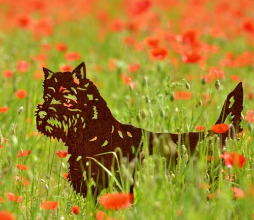 Silhouette Cairn Terrier garten | Cortenstahl | Gartenstatue