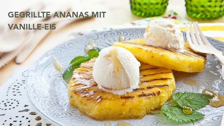 Gegrillte Ananas mit Vanille-Eis
